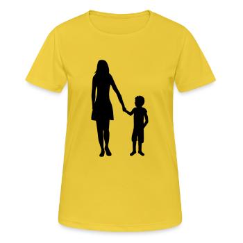 liebe sohn mutter muttertag mama und junge muttert - Frauen T-Shirt atmungsaktiv - Sonnengelb - Vorne - AI Model Female 172 dark (172cm)