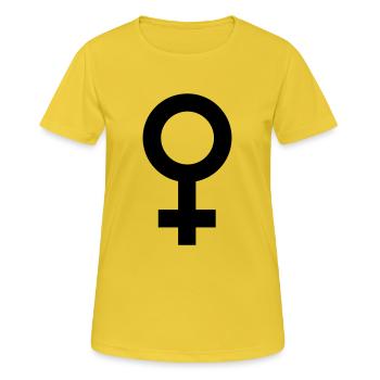 female symbol - Women's Breathable T-Shirt - sunshine - Front - AI Model Female 172 dark (172cm)