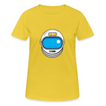 Spacehelmet - Frauen T-Shirt atmungsaktiv - Sonnengelb - Vorne - AI Model Female 172 dark (172cm)