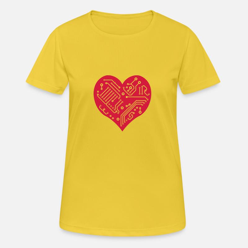 Technology Heart - Women's Breathable T-Shirt - sunshine