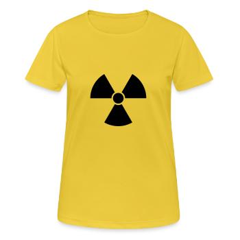 Atomkraft Logo - Frauen T-Shirt atmungsaktiv - Sonnengelb - Vorne - AI Model Female 172 dark (172cm)