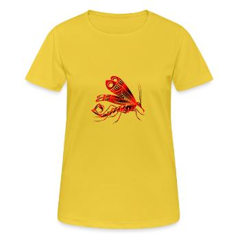 16 Mosqui - T-shirt respirant Femme - jaune soleil - Devant - AI Model Female 172 dark (172cm)