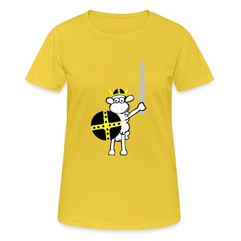 wikinger3 - Frauen T-Shirt atmungsaktiv - Sonnengelb - Vorne - AI Model Female 172 dark (172cm)