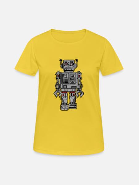 Retro Robot Toys - Women's Breathable T-Shirt - sunshine