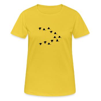 bir D650 - T-shirt respirant Femme - jaune soleil - Devant - AI Model Female 172 dark (172cm)