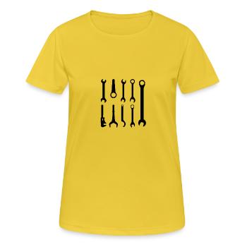 Werkzeug - Frauen T-Shirt atmungsaktiv - Sonnengelb - Vorne - AI Model Female 172 dark (172cm)