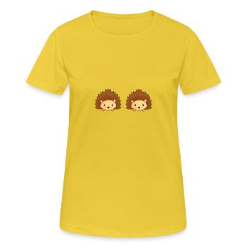 Igel - Frauen T-Shirt atmungsaktiv - Sonnengelb - Vorne - AI Model Female 172 dark (172cm)