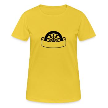 Darts Board Banner - T-shirt respirant Femme - jaune soleil - Devant - AI Model Female 172 dark (172cm)