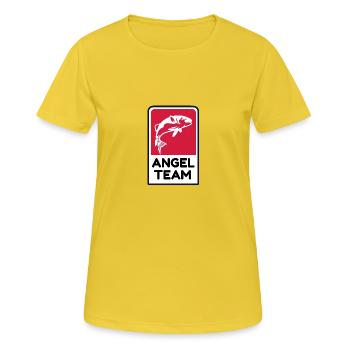 Das Angel Team - Frauen T-Shirt atmungsaktiv - Sonnengelb - Vorne - AI Model Female 172 dark (172cm)