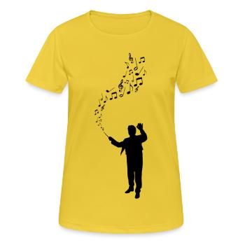 Dirigent - Maestro - Noten - Frauen T-Shirt atmungsaktiv - Sonnengelb - Vorne - AI Model Female 172 dark (172cm)
