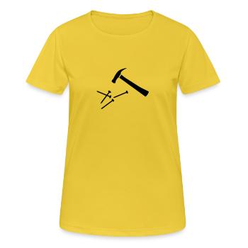 Handwerker - Frauen T-Shirt atmungsaktiv - Sonnengelb - Vorne - AI Model Female 172 dark (172cm)