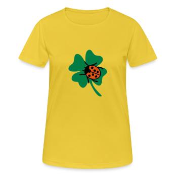 Kleeblatt - Frauen T-Shirt atmungsaktiv - Sonnengelb - Vorne - AI Model Female 172 dark (172cm)