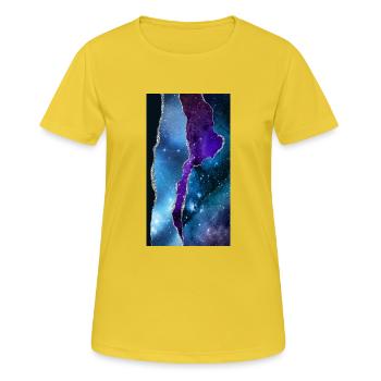 Coque de téléphone portable - T-shirt respirant Femme - jaune soleil - Devant - AI Model Female 172 dark (172cm)