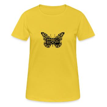 Psy Exp Logo - Frauen T-Shirt atmungsaktiv - Sonnengelb - Vorne - AI Model Female 172 dark (172cm)