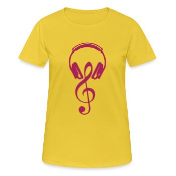 cle Helme dj Equalizer Boden note2 - Frauen T-Shirt atmungsaktiv - Sonnengelb - Vorne - AI Model Female 172 dark (172cm)