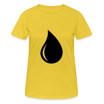 Symbole de logo drop shape - T-shirt respirant Femme - jaune soleil - Devant - AI Model Female 172 dark (172cm)