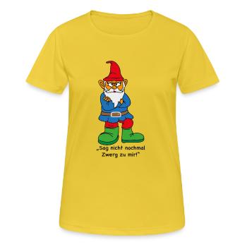 Wütender Zwerg - Frauen T-Shirt atmungsaktiv - Sonnengelb - Vorne - AI Model Female 172 dark (172cm)