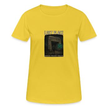 Lost Place Bunker - Frauen T-Shirt atmungsaktiv - Sonnengelb - Vorne - AI Model Female 172 dark (172cm)