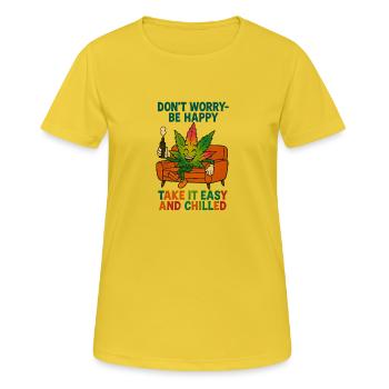 8 - T-shirt respirant Femme - jaune soleil - Devant - AI Model Female 172 dark (172cm)