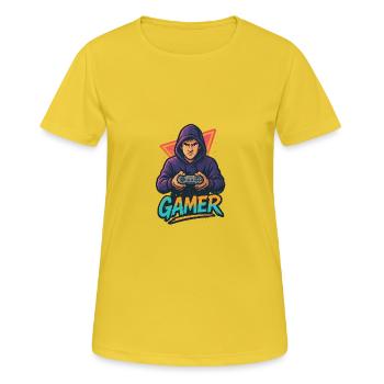 Zone de Jeu - T-shirt respirant Femme - jaune soleil - Devant - AI Model Female 172 dark (172cm)
