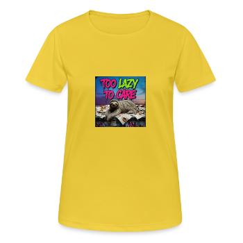 Trop paresseux, trop attentionné - T-shirt respirant Femme - jaune soleil - Devant - AI Model Female 172 dark (172cm)