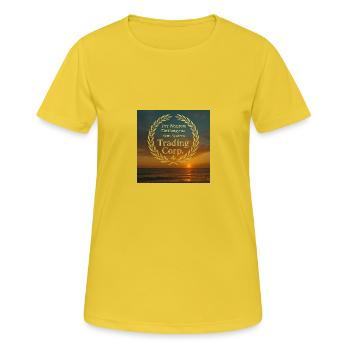 trading corp Logo2 - Frauen T-Shirt atmungsaktiv - Sonnengelb - Vorne - AI Model Female 172 dark (172cm)
