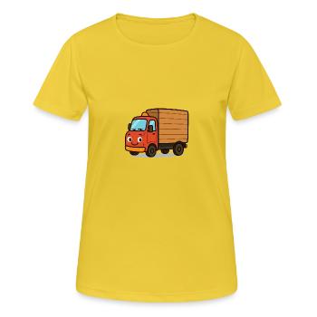 LKW - Frauen T-Shirt atmungsaktiv - Sonnengelb - Vorne - AI Model Female 172 dark (172cm)