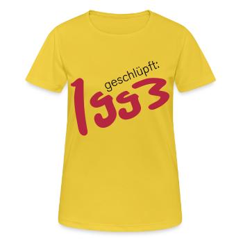 Hatched in 1993 - Women's Breathable T-Shirt - sunshine - Front - AI Model Female 172 dark (172cm)