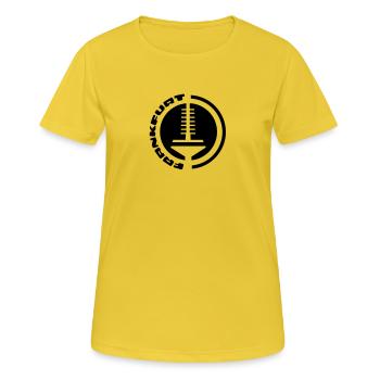 francfort tour de télévision emblème - T-shirt respirant Femme - jaune soleil - Devant - AI Model Female 172 dark (172cm)