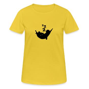 hammock siesta nap sleep snoring personal - Women's Breathable T-Shirt - sunshine - Front - AI Model Female 172 dark (172cm)