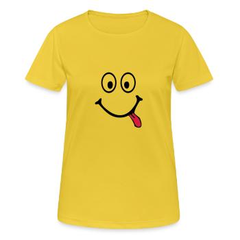 smiley - Frauen T-Shirt atmungsaktiv - Sonnengelb - Vorne - AI Model Female 172 dark (172cm)