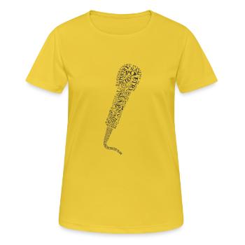 Poetry Slam Mic - Frauen T-Shirt atmungsaktiv - Sonnengelb - Vorne - AI Model Female 172 dark (172cm)