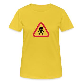 skull danger triangle panel 280) - Women's Breathable T-Shirt - sunshine - Front - AI Model Female 172 dark (172cm)