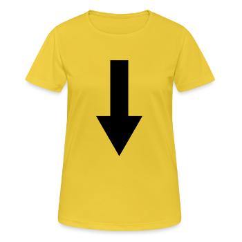 flèche bas - T-shirt respirant Femme - jaune soleil - Devant - AI Model Female 172 dark (172cm)