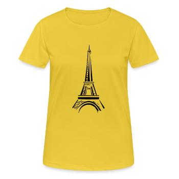 Eifelturm - Frauen T-Shirt atmungsaktiv - Sonnengelb - Vorne - AI Model Female 172 dark (172cm)