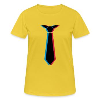 3d_krawatte_3c - T-shirt respirant Femme - jaune soleil - Devant - AI Model Female 172 dark (172cm)