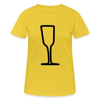 sektglas 1 - Frauen T-Shirt atmungsaktiv - Sonnengelb - Vorne - AI Model Female 172 dark (172cm)