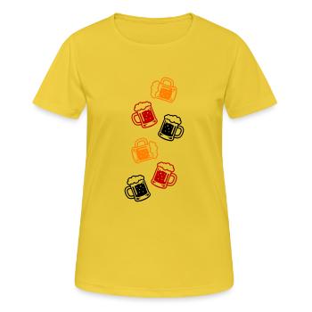 Bier Bierglas - Frauen T-Shirt atmungsaktiv - Sonnengelb - Vorne - AI Model Female 172 dark (172cm)
