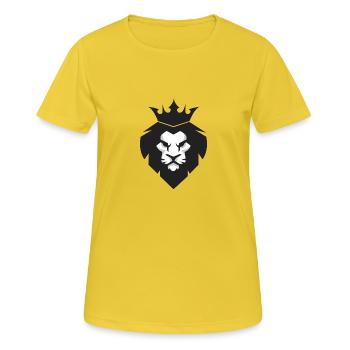 Big lion - Frauen T-Shirt atmungsaktiv - Sonnengelb - Vorne - AI Model Female 172 dark (172cm)