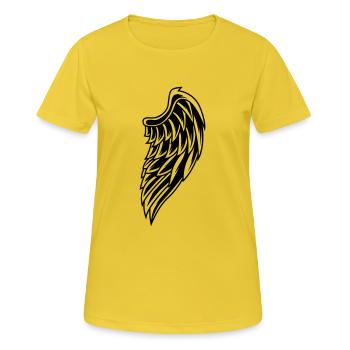 Aile - T-shirt respirant Femme - jaune soleil - Devant - AI Model Female 172 dark (172cm)