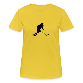 UNIHOCKEY - Frauen T-Shirt atmungsaktiv - Sonnengelb - Vorne - AI Model Female 172 dark (172cm)