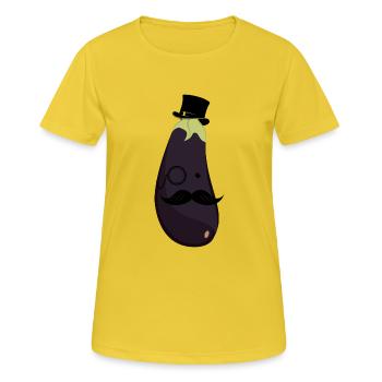 Sir Eggplant - Frauen T-Shirt atmungsaktiv - Sonnengelb - Vorne - AI Model Female 172 dark (172cm)