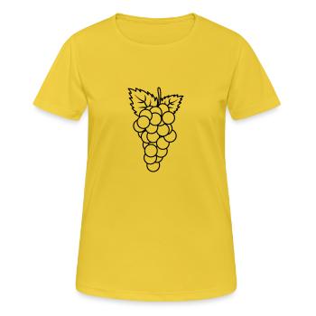 Fruits fruits raisins - T-shirt respirant Femme - jaune soleil - Devant - AI Model Female 172 dark (172cm)