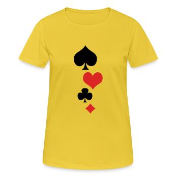Cards 1 - T-shirt respirant Femme - jaune soleil - Devant - AI Model Female 172 dark (172cm)