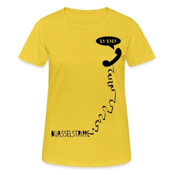 quasselstrippe - Frauen T-Shirt atmungsaktiv - Sonnengelb - Vorne - AI Model Female 172 dark (172cm)
