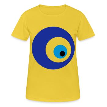 mavi boncuk - Frauen T-Shirt atmungsaktiv - Sonnengelb - Vorne - AI Model Female 172 dark (172cm)