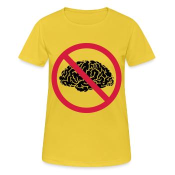 no brains allowed - Women's Breathable T-Shirt - sunshine - Front - AI Model Female 172 dark (172cm)