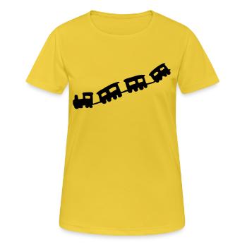 zug - Frauen T-Shirt atmungsaktiv - Sonnengelb - Vorne - AI Model Female 172 dark (172cm)