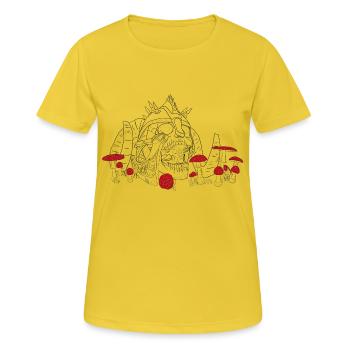 Stummer Schrei des Wikingers - Frauen T-Shirt atmungsaktiv - Sonnengelb - Vorne - AI Model Female 172 dark (172cm)