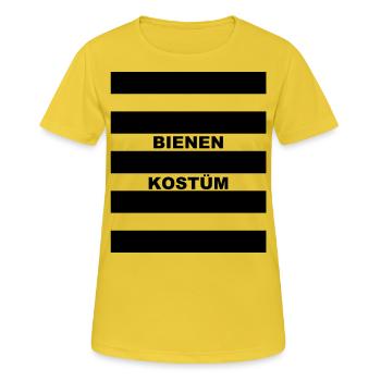 Biene Kostüm Karneval Bienenkostüm Fasching lustig - Frauen T-Shirt atmungsaktiv - Sonnengelb - Vorne - AI Model Female 172 dark (172cm)